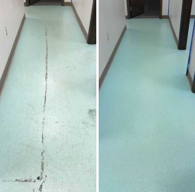 before and after vinyl floor cleaning results in Kokomo IN
