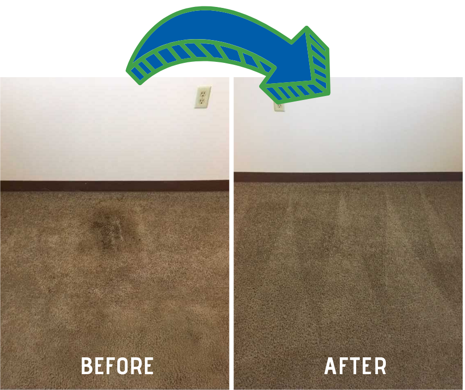 before and after carpet cleaning by Shirley's Chem-Dry in Tipton IN