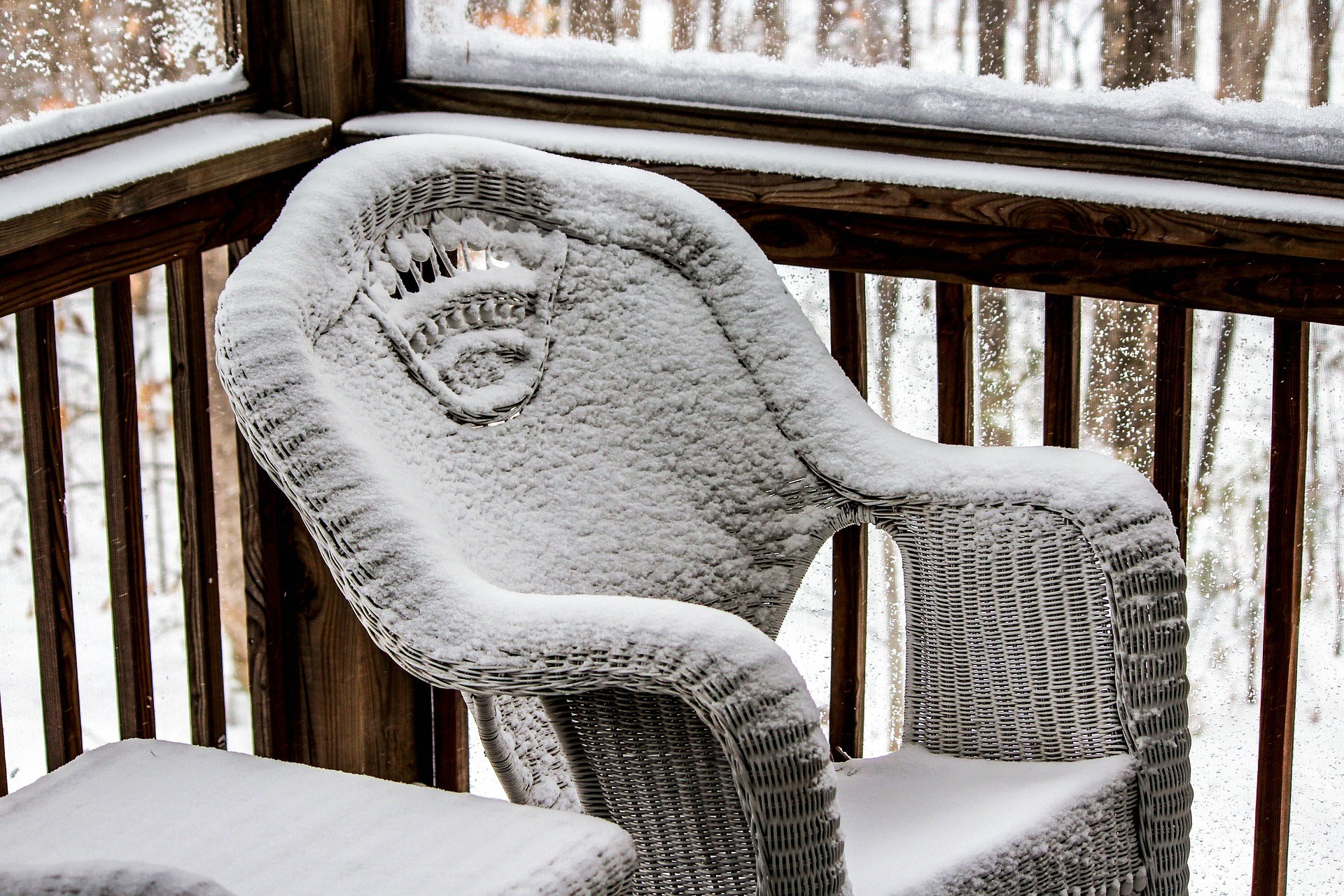 snowy patio chair in Tipton IN