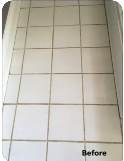Tile picture before tile and grout cleaning with Shriley's Chem Dry in Tipton, IN